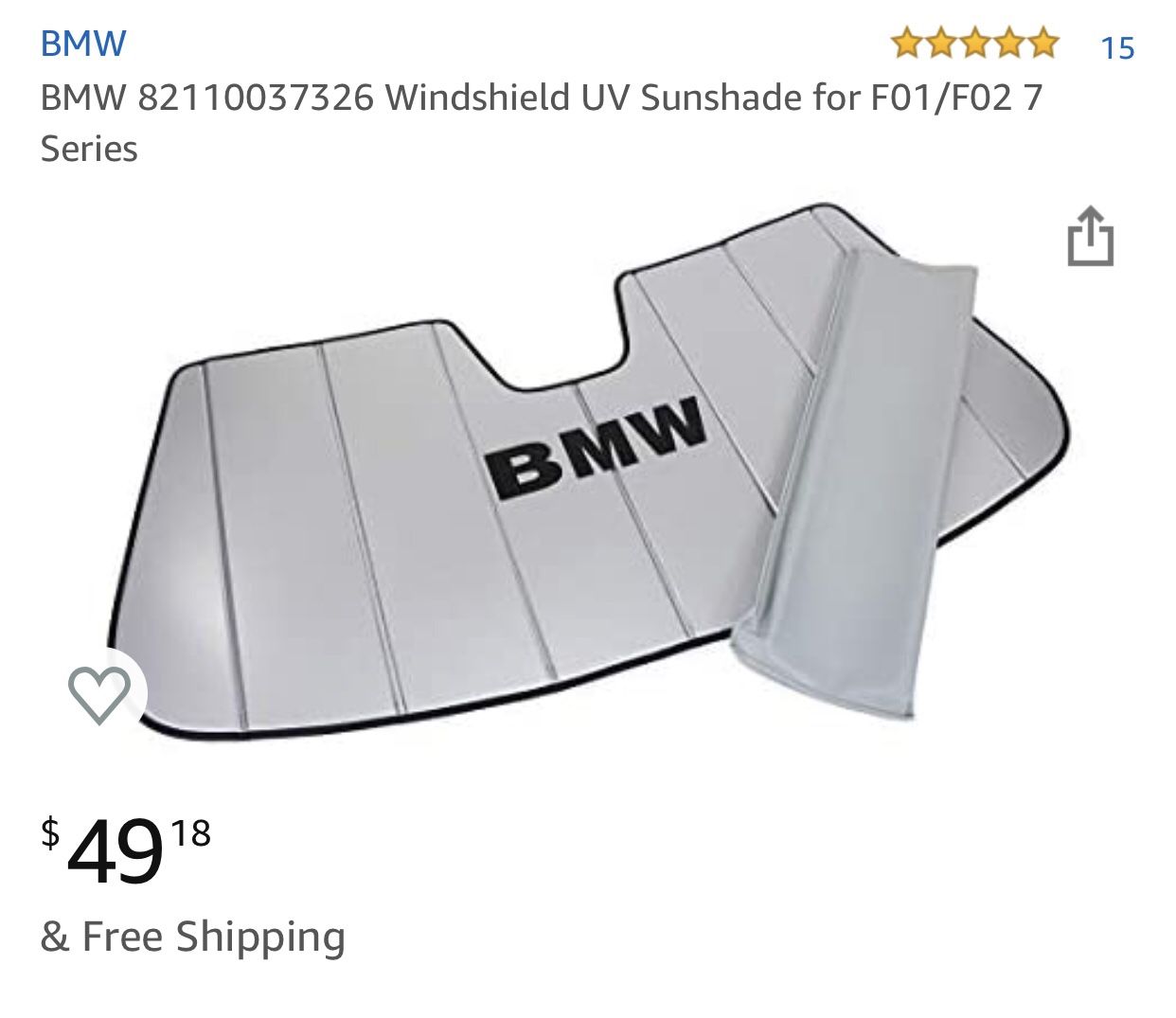 BMW sunshade