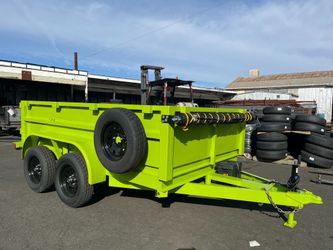 2025 Sky Trailers Dump Trailer / Hydraulic Dump 8X10X2 Lime Green