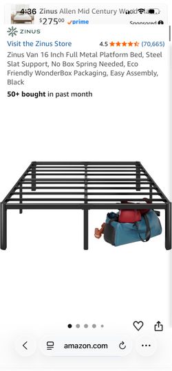 14inch metal black bed frame.