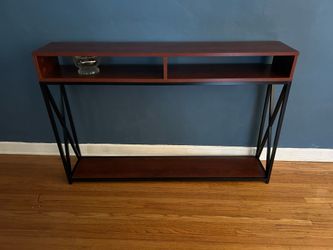 Wood and metal sofa table
