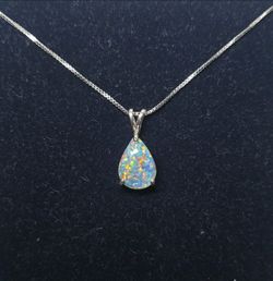 Opal Teardrop Necklace