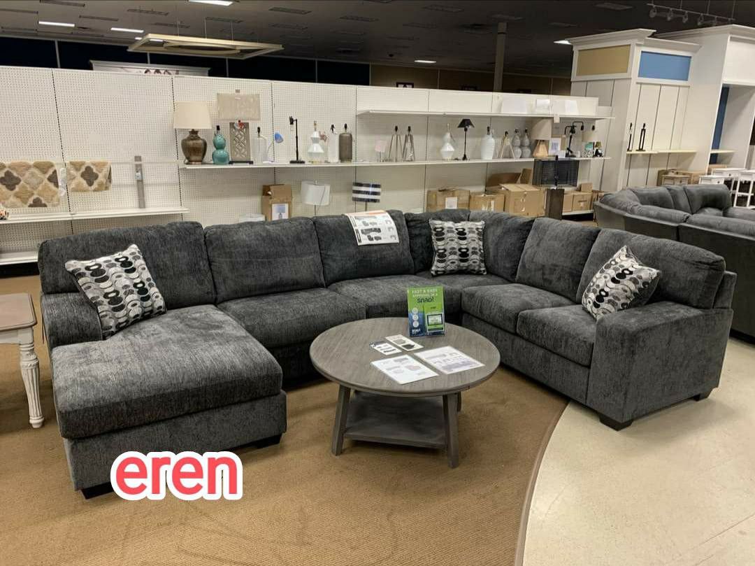 Ballinasloe Smoke/Platinum LAF/RAF Sectional🦋Ottoman/Recliner Available🦋