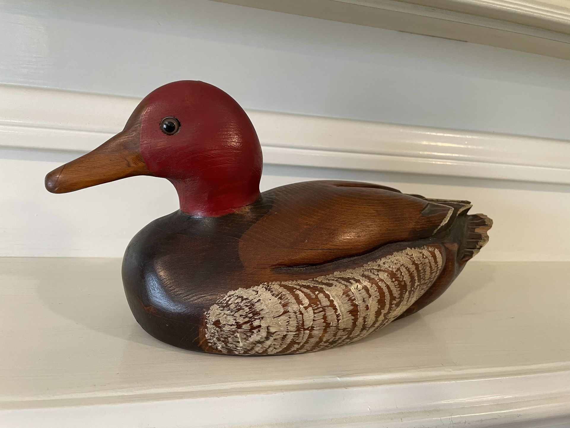 Wooden Duck Hand Carved And Signed 1984