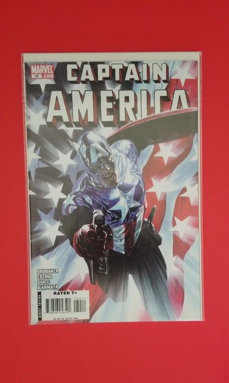 Marvel Comics Captain America #34 Covers A and B (Marvel 2008) 1st app Bucky as Captain America 
