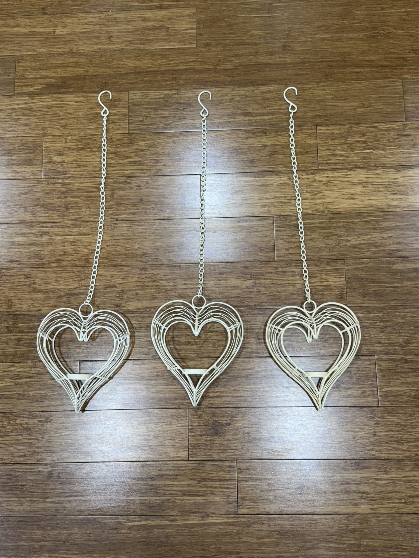 Metal Heart Shaped Candle Holder - Set of 3