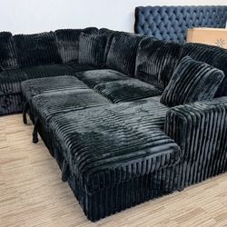 NEW SOFA SECTIONAL PULLOUT WITH CHAISE STORAGE - USB CHARGER FREE DELIVERY