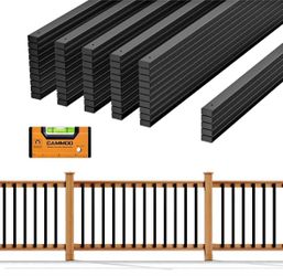 Black Metal Deck Railing Balusters – Square Outdoor Spindles