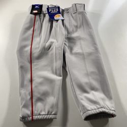 Mizuno Premier Youth X-Large Baseball Pants Short Knickers Pant Gray w Red