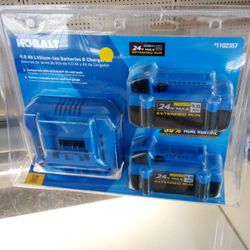 Kobolt 24v Max Ext Run4h Battery Charger ((2 battery)) 
