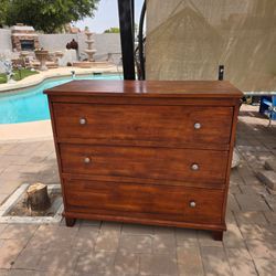 3-Drawer Wood Dresser Cherry Finish
