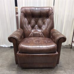 The Stratford Company Brown Leather Tufted Recliner Chair