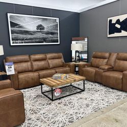 🍄 Game Plan Reclining set | Sectional-Beige | Recliner Sofa | Leather Recliner | Loveseat | Couch | Sleeper| Living Room Furniture| Garden Furniture 