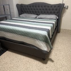 King size Gray BED frame Only