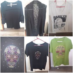 Assorted clothing mostly t-shirts one sweater