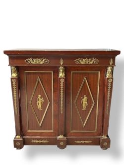 NY: Empire Style Mahogany Cabinet with Gilded Bronze Mounts