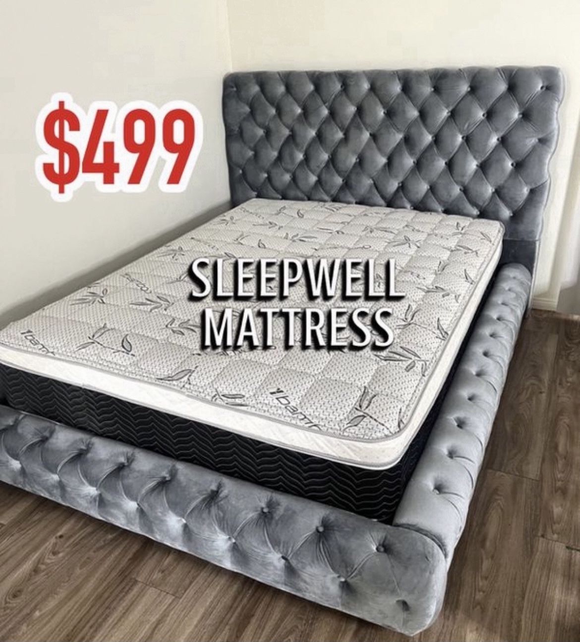 Queen Size Bed Frame With Pillow Top Mattress Included
