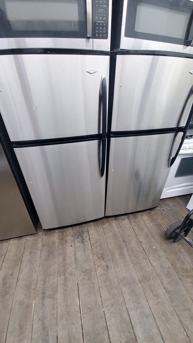 Fridge Whirlpool Stainless Great Condition 30 Inches Warranty Ready To Deliver..$390..