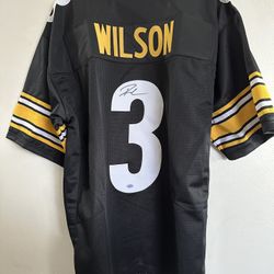 RUSSELL WILSON SIGNED PITTSBURGH STEELERS AUTOGRAPHED CUSTOM JERSEY w/COA XL 718