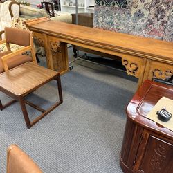 Vintage Chinese wood console table