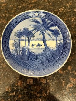 Vintage Royal Copenhagen Christmas Plate 1972 In the Desert