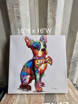 Wall Art - Boston terrier - Oil Paint