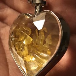 Golden Citrine Heart Locket Pendant 