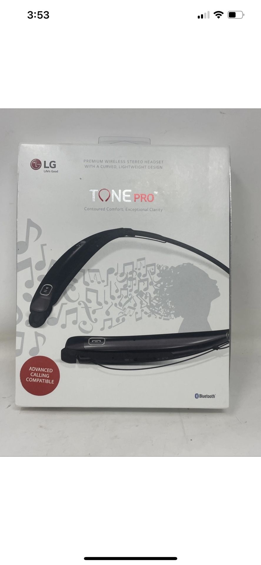 NEW LG HBS-770 V2 Tone Pro Wireless Headphones Neckban Bluetooth  (BLACK)