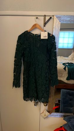 Selfie Leslie Green Long Sleeved Lace Dress Size XL