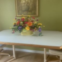 Dining Table With 4 Leather Chairs For Sale 