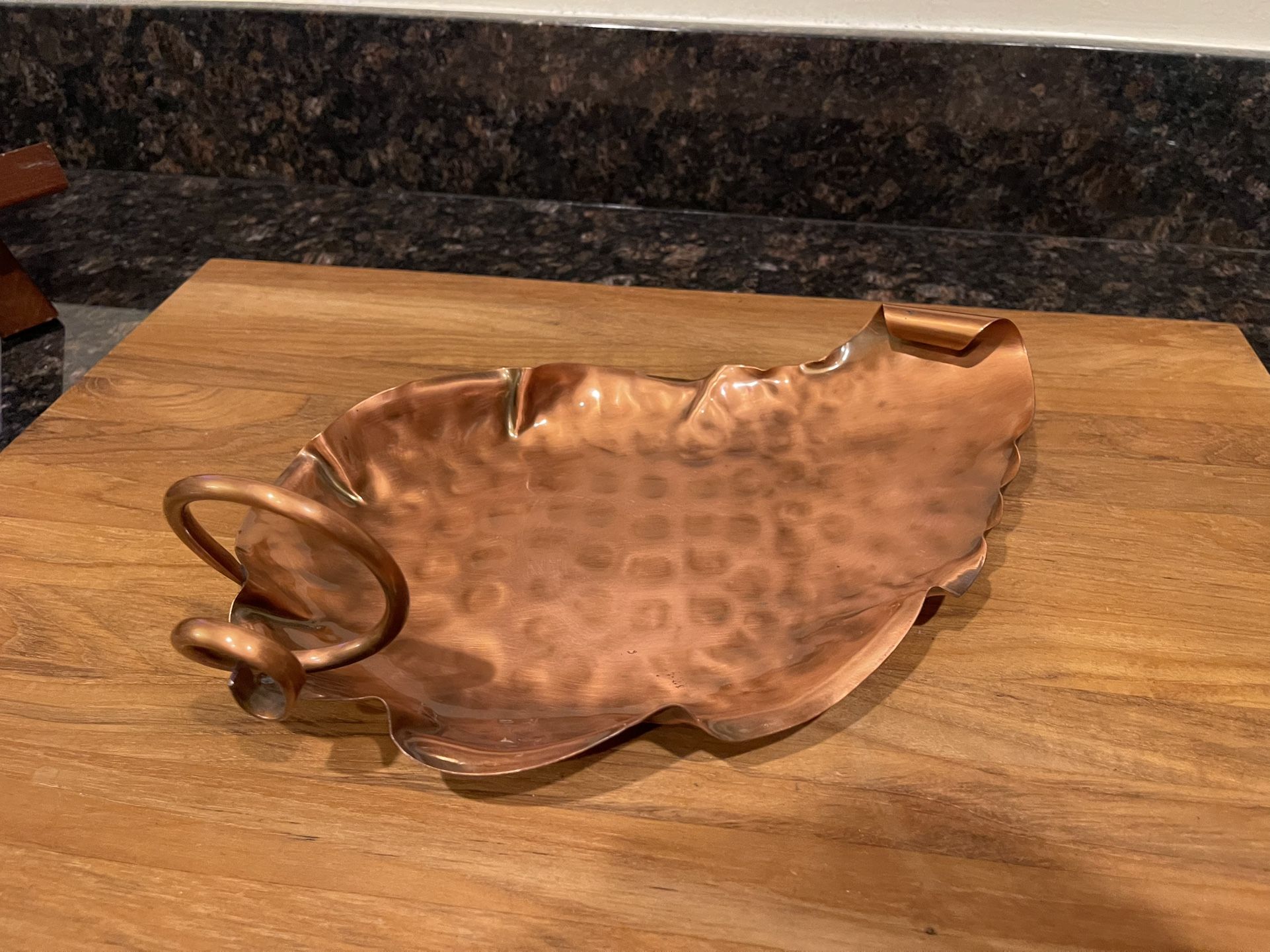 Vintage Gregorian Copper Candy Tray “Leaf Shape”
