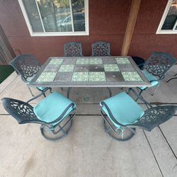 Rustic Spanish Patio Table Set 