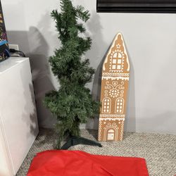 3ft Artificial Christmas Tree with Gingerbread Decoration