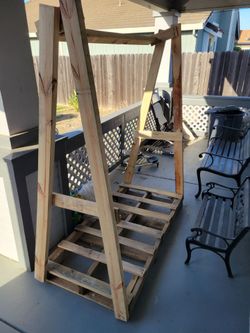 Wood A-frame on pallet