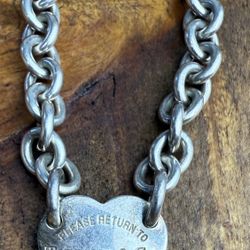 Tiffany & Co Sterling Silver Heart Tag Bracelet