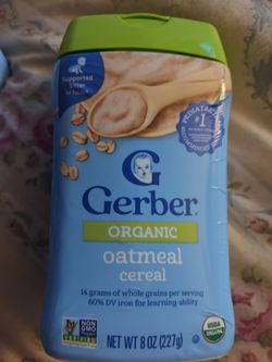 Gerber Organic Oatmeal for supported sitter