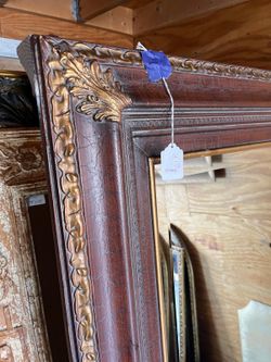 Brown and gold solid frame  wood beveled Mirror… 63 “ x 43 ” $300