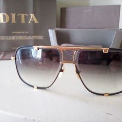 Dita Mach Five Titanium Gold Sunglasses 