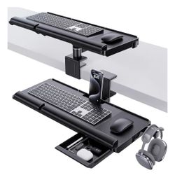 Klearlook Upgraded Adjustable Keyboard Tray – Ergonomic Sit-Stand, 24.4"x10"