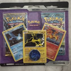2 Pack Blister Black & White Zapdos,Articuno, Moltres promos