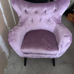 Velvet Tufted Wingback Armchair