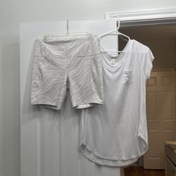 New Tee Shirt Top & Bike Shorts Size Large 