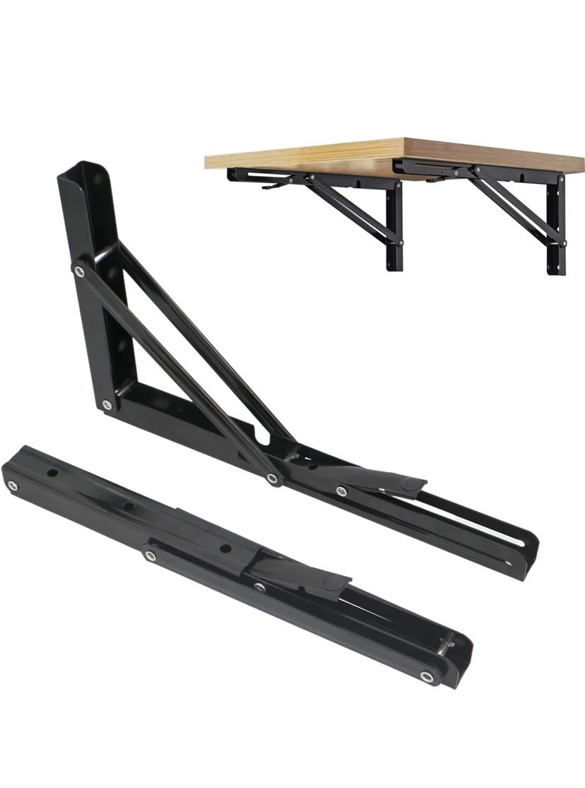 Folding Shelf Brackets Heavy Duty, Space Saving Wall Mounted Folding Table