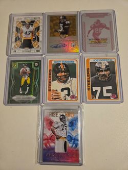 Steelers (7) card lot. Printing plate, patch, auto and numbered  $200 OBO
