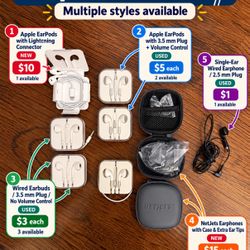 Earphones & Earbuds for Sale – Apple EarPods, NetJets & More – $1–$15