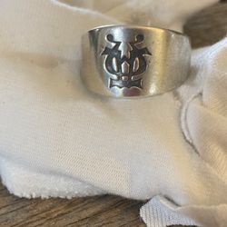 James Avery RETIRED WIDE Alpha and Omega Ring Size 9.25