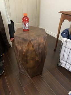 Hexagon Log Side Table