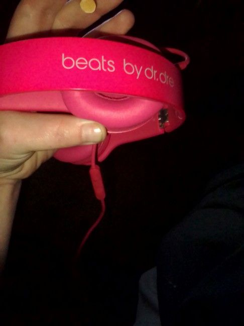 Pinkish Red Beats By Dre Wired Headset With Built In Microphone 