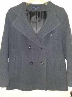 Ann Klein dark Gray Womens Pea Coat Size Large