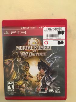 Sony PlayStation ps3 mortal kombat vs dc universe