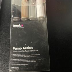 Ironlak pump action 7mm chisel tip paint marker set